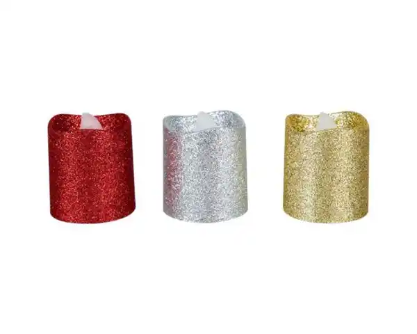 Bild 1 von O'Canny LED-Kerzen mit Glitter warmweiß Höhe 4,2 cm 4er Pack 3fach