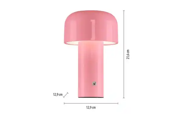 Bild 2 von LED-Akkutischleuchte Agnes, rosa, inkl. Touchdimmer