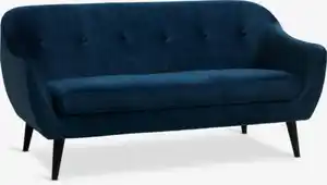 Sofa EGEDAL 2.5-Sitzer Samt dunkelblau