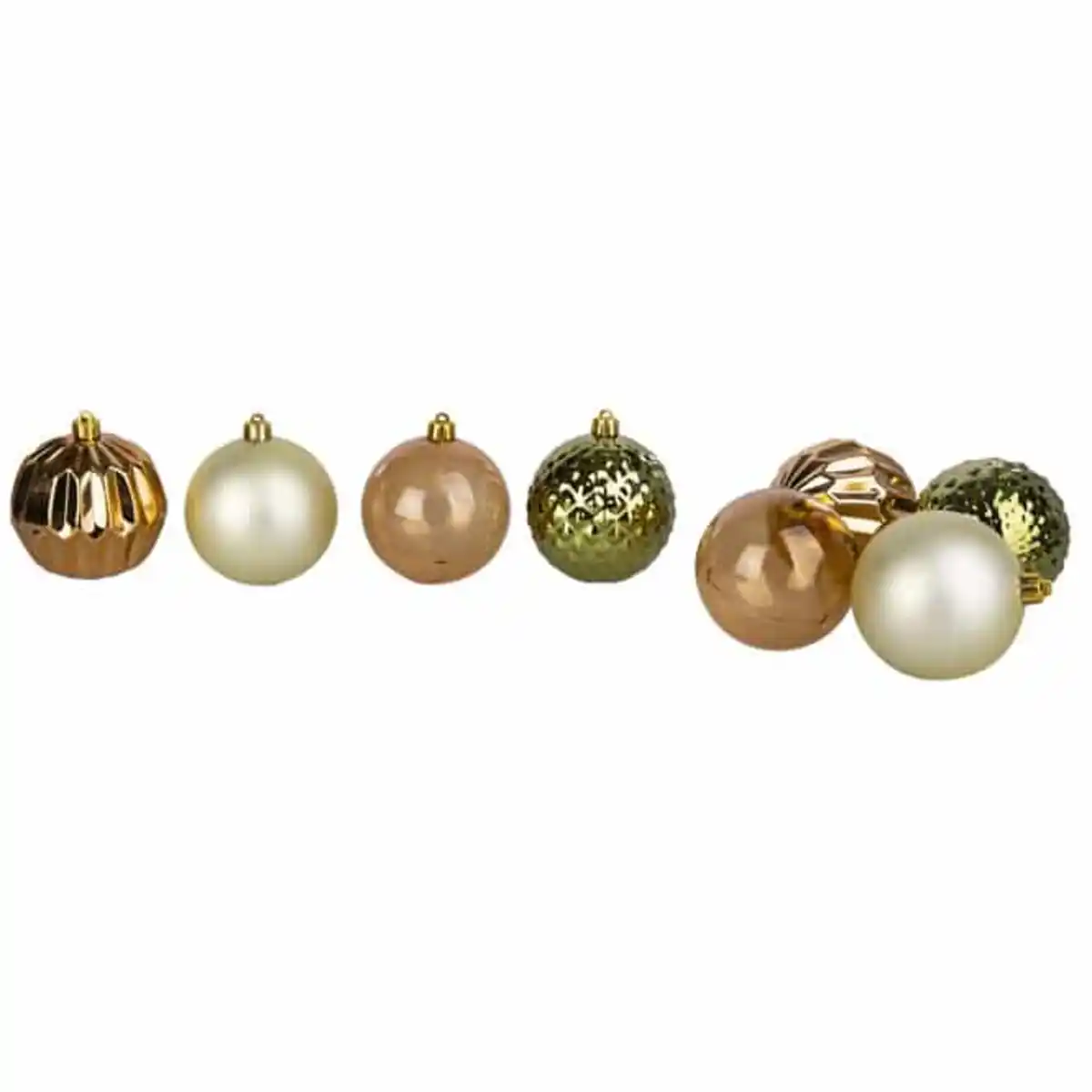 Bild 1 von Christbaumkugeln - bruchfest - braun/grün/gold - ca. 8 cm - 24 Stück