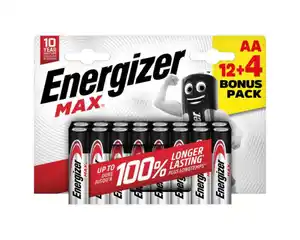 Energizer Max Batterien Alkali LR6 AA 12 + 4 gratis