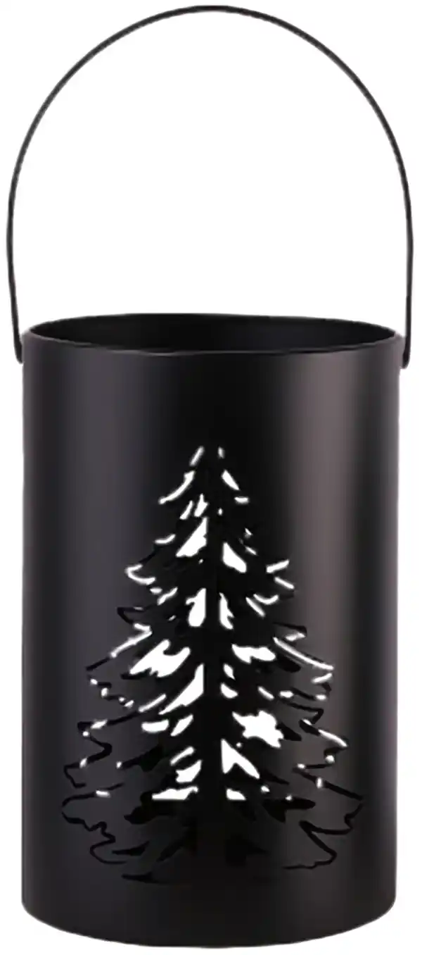 Bild 1 von TrendLine Deko Eisen Windlicht Laterne Tannenbaum Ø 23 x 15 cm schwarz