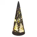 Bild 1 von Kegel - Weihnachtswald mit LED - schwarz/gold - ca. 8 x 20 cm