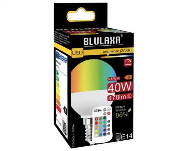 Bild 1 von BLULAXA LED SMD Lampe Miniglobe E14 warmweiß 2700K 470lm