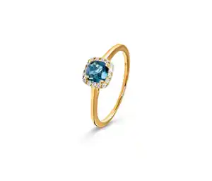 375 Gold Ring Topas London Blue