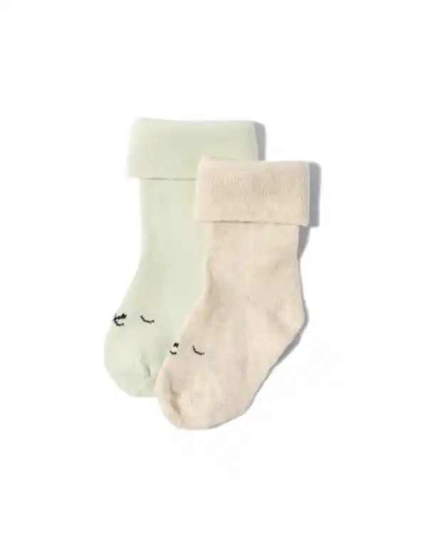 Bild 4 von 2er-Pack Baby-Socken, Gesicht beige