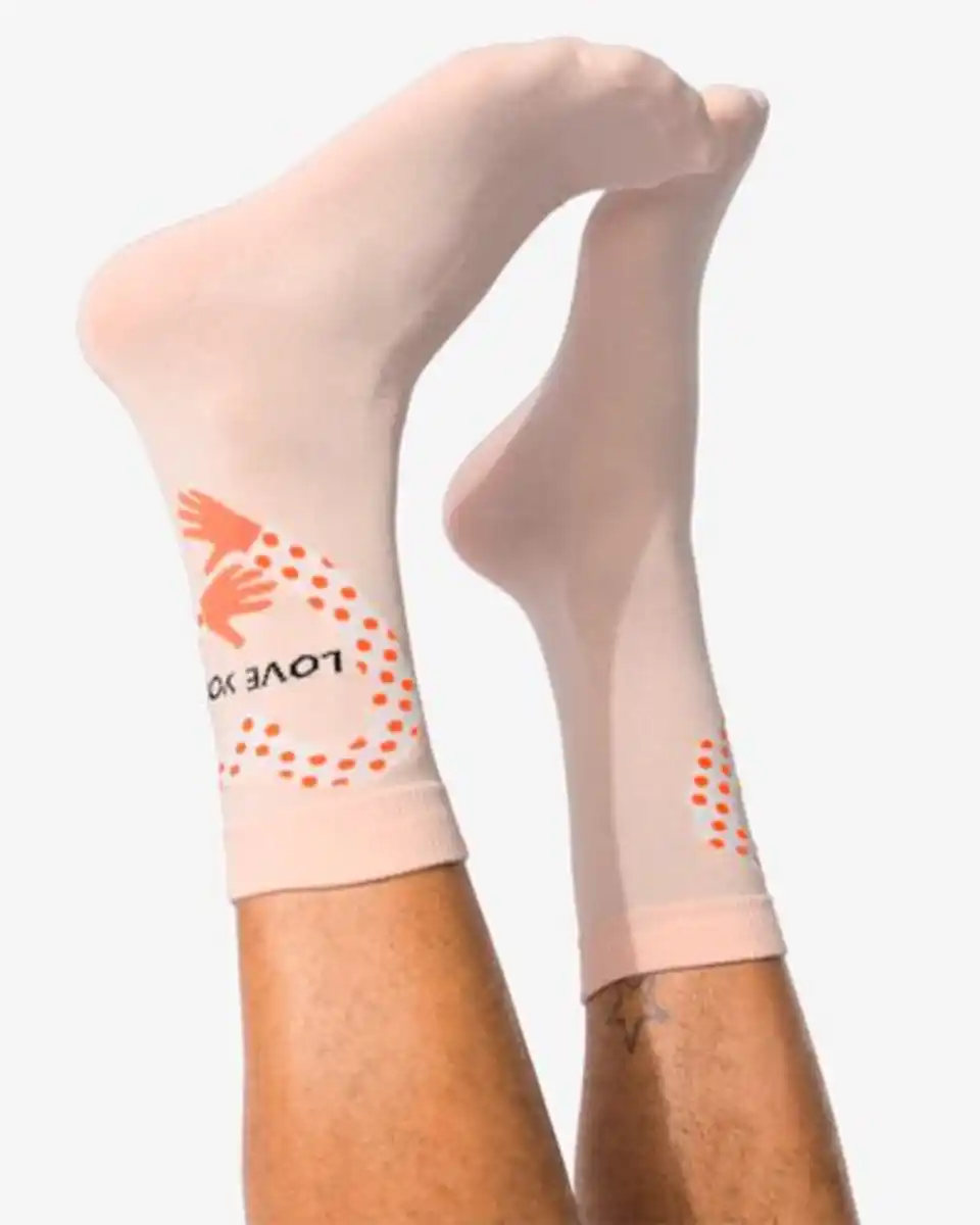 Bild 3 von Socken mit Baumwolle Love you hellrosa