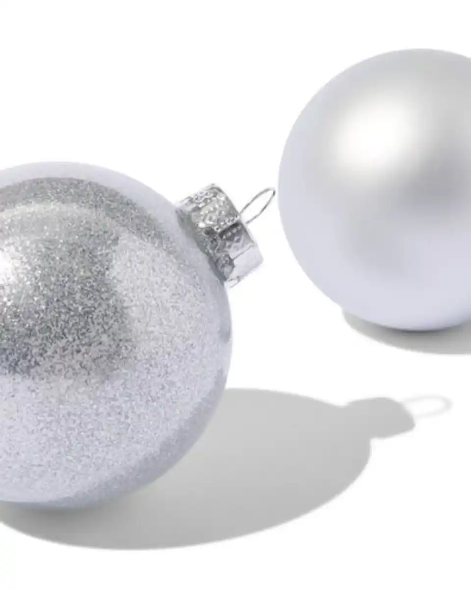Bild 2 von Set Weihnachtsbaumkugeln, Silber – 6 Stück