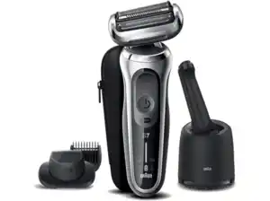 BRAUN Series 7 71-S7500cc Eleketrorasierer Silber/Schwarz (Cassette, Reinigungsstation: Ja), Silber/Schwarz