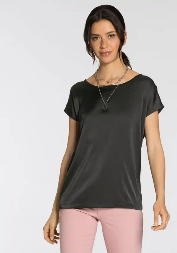 Bild 1 von Laura Scott Shirtbluse aus Satin und Jersey - NEUE KOLLEKTION, Schwarz