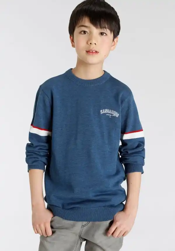 Bild 1 von KangaROOS Strickpullover für Jungen mit Kangaroos Logo-Stickerei, Blau