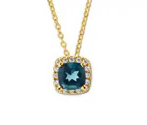 375 Gold Kette Topas London Blue