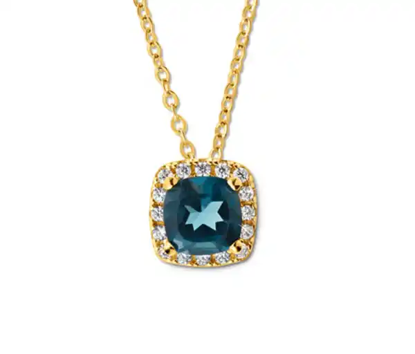 Bild 1 von 375 Gold Kette Topas London Blue