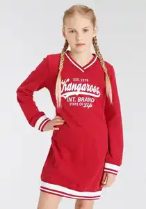 KangaROOS Sweatkleid State of Life mit V-Ausschnitt, Rot