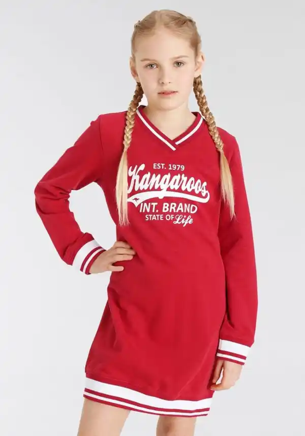 Bild 1 von KangaROOS Sweatkleid State of Life mit V-Ausschnitt, Rot