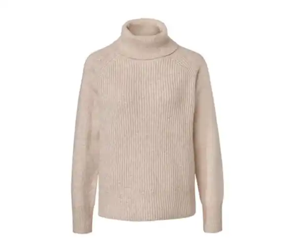 Bild 1 von Grobstrickpullover mit Rollkragen, beige