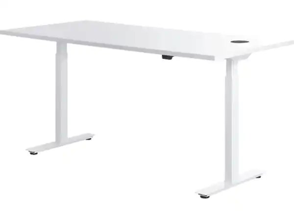 Bild 1 von WRK21 160x80cm, 2-Premium-Motoren Antrieb von Bosch, Weiß, inkl. Wireless Charger Belkiin, höhenverstellbarer Steh-Sitz-Schreibtisch, Weiß