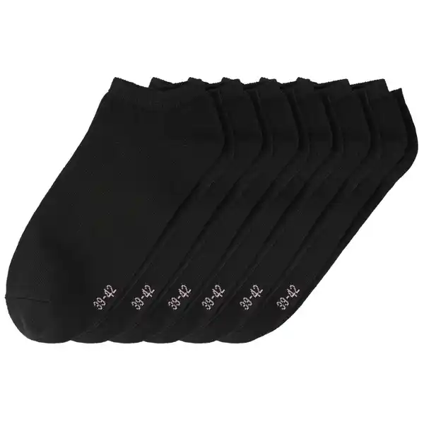 Bild 1 von 6 Paar Damen Sneaker-Socken unifarben SCHWARZ