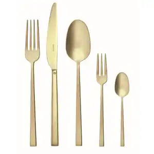 Sambonet Besteckset Rock Antique, Gold, Metall, 60-teilig, lebensmittelecht, Essen & Trinken, Besteck, Besteck-Sets