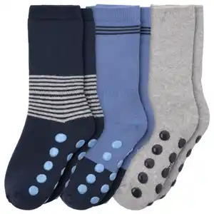 3 Paar Baby Stoppersocken im Set JEANS-BLAU