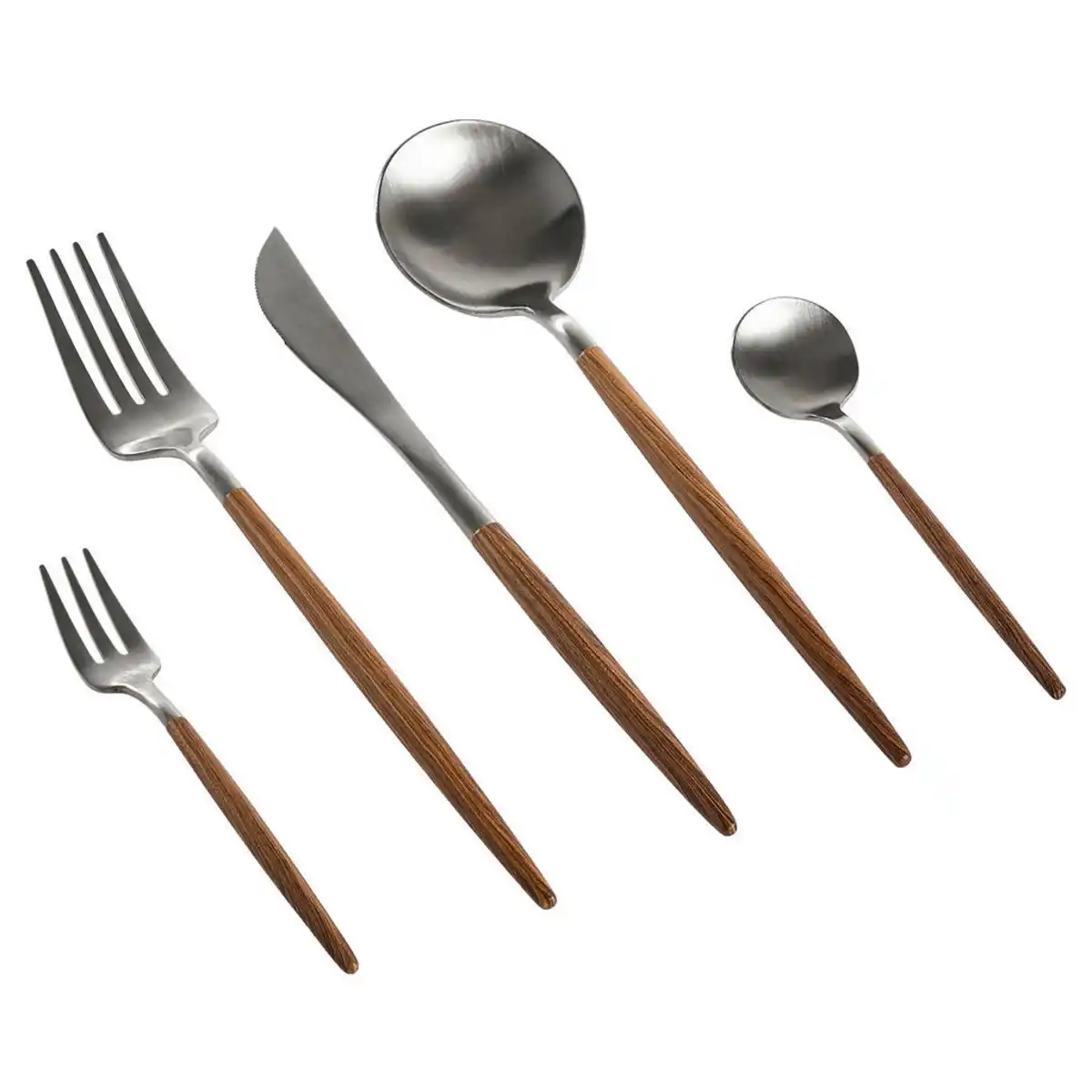 Bild 1 von Novel Besteckset, Akazie, Edelstahl, Metall, 30-teilig, Lfgb, rostfrei, lebensmittelecht, Essen & Trinken, Besteck, Besteck-Sets