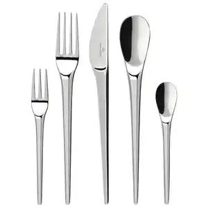 Villeroy & Boch Besteckset New Moon, Silber, Metall, 30-teilig, 29x6.5x44 cm, Essen & Trinken, Besteck, Besteck-Sets