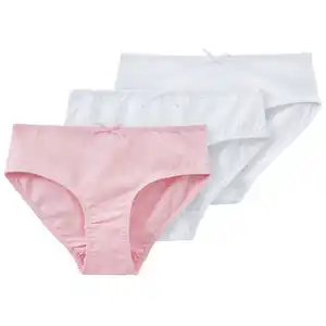 3 Mädchen Slips im Muster-Mix ROSA / WEISS