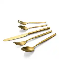 Echtwerk Besteckset, Gold, Metall, 30-teilig, ergonomischer Griff, rostfrei, lebensmittelecht, Essen & Trinken, Besteck, Besteck-Sets