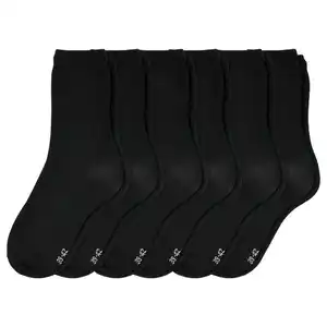 6 Paar Damen Socken unifarben SCHWARZ