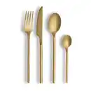 Bild 1 von Echtwerk Besteckset, Champagner, Metall, 16-teilig, ergonomischer Griff, rostfrei, lebensmittelecht, Essen & Trinken, Besteck, Besteck-Sets