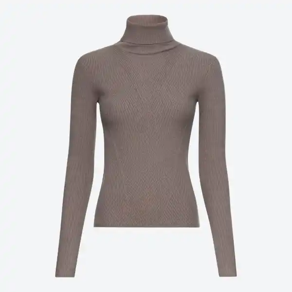 Bild 1 von Damen-Strickpullover mit Rippmuster, Light-brown