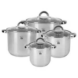 Xxxl Kochtopfset Renberg Sara, Silber, Metall, 8-teilig, 16 cm,18 cm, 2.9/4/5.4/8.8 l,2.9 l,4 l,5.4 l,8.8 l, rund, Lfgb, Messskala, backofengeeignet, kratzfest, rostfrei, optimale Wärmeverteilung, l