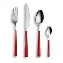 Bild 1 von Echtwerk Besteckset, Rot, Silber, Metall, 16-teilig, ergonomischer Griff, rostfrei, lebensmittelecht, Essen & Trinken, Besteck, Besteck-Sets