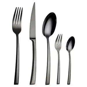 Echtwerk Besteckset Avelino Shiny, Schwarz Hochglanz, Metall, 30-teilig, 35.5x25.5x5 cm, rostfrei, lebensmittelecht, Essen & Trinken, Besteck, Besteck-Sets