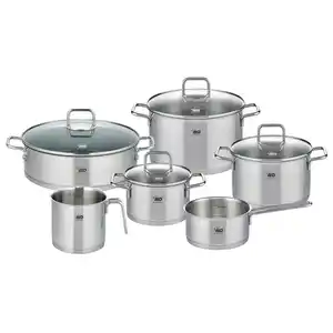 ELO Kochtopfset Citrin, Silber, Metall, 6-teilig, 24 cm,16 cm, 5,8 l,1,3 l,1,3 l,2,6 l, rund, Messskala, backofengeeignet,backofengeeignet, Kochen, Töpfe, Topfsets