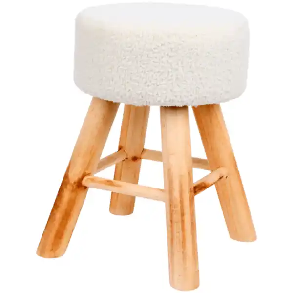 Bild 2 von Hocker mit Teddystoff