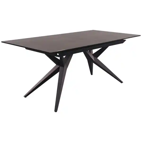 Bild 1 von Novel Esstisch, Grau, Schwarz, Metall, Glas, Keramik, rechteckig, konisch, 95x76x180-230 cm, ausziehbar, Esszimmer, Tische, Esstische, Glastische