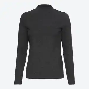 Damen-Langarmshirt aus Jersey-Material, Dark-gray