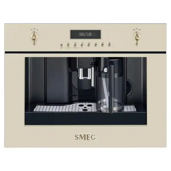 Bild 1 von Smeg Kaffeevollautomat Cortina, Creme, Metall, Glas, 59.5x45.5x38 cm, Made in Italy, Betriebskontrollleuchte, Kaffeeauslauf höhenverstellbar, Milchdüse Brüheinheit entnehmbar, Mahlgrad einstellbar