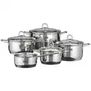 Bild 1 von ELO Kochtopfset Rubin, Silber, Metall, 5-teilig, 16 cm,20 cm,16 cm, 1,6 L,3 L,7 L,2,5 L,1,2 L, zylindrisch, 52x28.5x29.5 cm, Messskala, rostfrei, breiter Schüttrand, hitzebeständig, leichte Reinigu