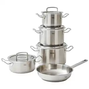 Fissler Kochtopfset Original-Profi Collection®, Silber, Metall, 5-teilig, 16 cm,20 cm, Made in Germany, breiter Schüttrand, Kochen, Töpfe, Topfsets