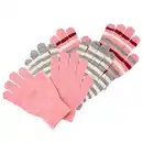 Bild 1 von 3 Paar Mädchen Handschuhe im Set ROSA / GRAU / CREMEWEISS