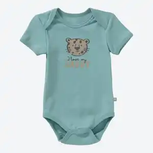 Baby-Jungen-Body mit Tiger-Druck, Petrol