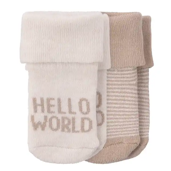 Bild 1 von 2 Paar Newborn Socken im Set HELLBRAUN / CREME