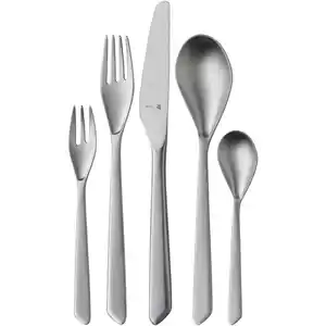 WMF Besteckset, Grau, Metall, 30-teilig, 26.5x55x43 cm, ergonomischer Griff, Essen & Trinken, Besteck, Besteck-Sets