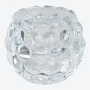 Teelichthalter aus Glas, ca. 8x8x7cm, Clear