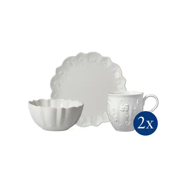 Bild 1 von Villeroy & Boch Frühstücksset Toy`s Delight Classic Royal, Weiß, Keramik, 6-teilig, Weihnachten, Essen & Trinken, Geschirr, Geschirr-Sets, Kaffeeservice