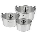 Bild 1 von Masterpro Kochtopfset Masterpro Smart, Silber, Metall, 6-teilig, 20 cm,24 cm, 3,14 l,6,5 l,11,6 l, Kochen, Töpfe, Topfsets