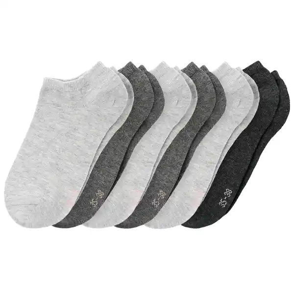 Bild 1 von 6 Paar Damen Sneaker-Socken meliert GRAU / DUNKELGRAU