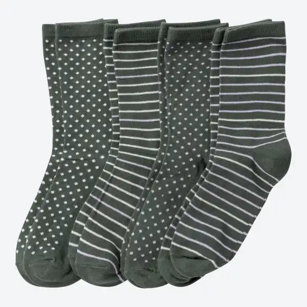 Bild 1 von Damen-Socken in verschiedenen Designs, 4er-Pack, Green